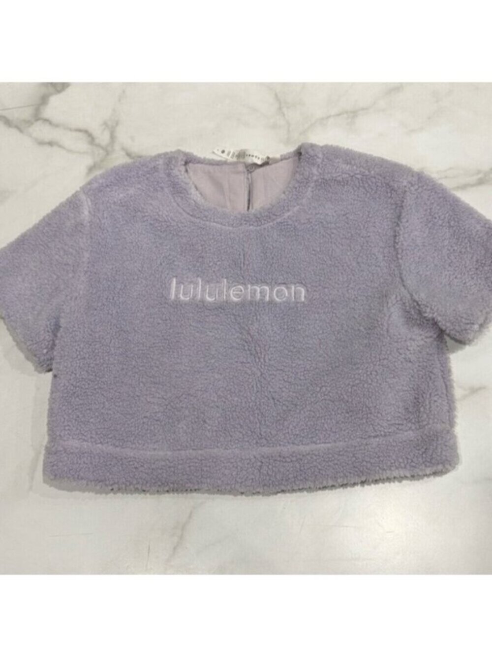 Lululemon Women's Lavender Textured Fleece Embroidered Logo Sleeve Shirt Size 6 - Picture 5 of 11